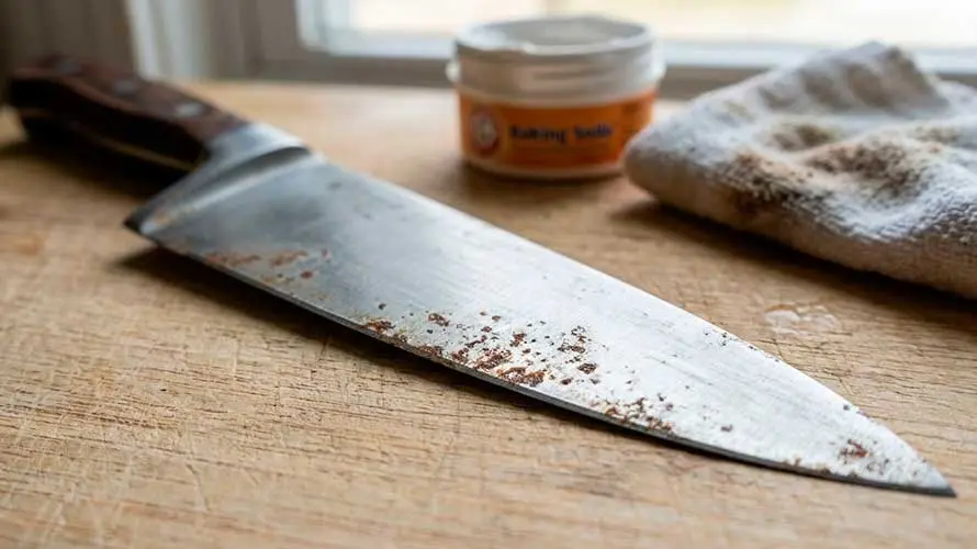 Cuchillo de cocina con óxido