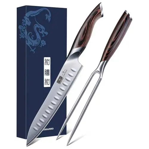 HOSHANHO Trinchar 20 cm + Tenedor 18 cm