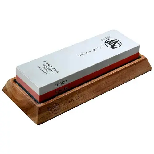 Piedra de afilar MITSUMOTO SAKARI 1000/3000 con base de bambú