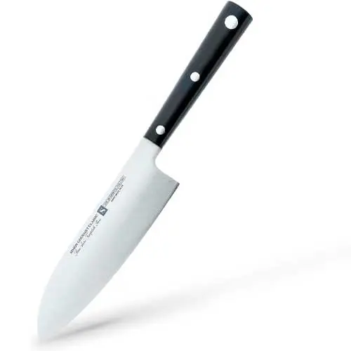Simón Gourmet Classic Usuba 18 cm, acero templado MoV con carbono superior al 0,60%, 198 g, mango POM, troquelado español.