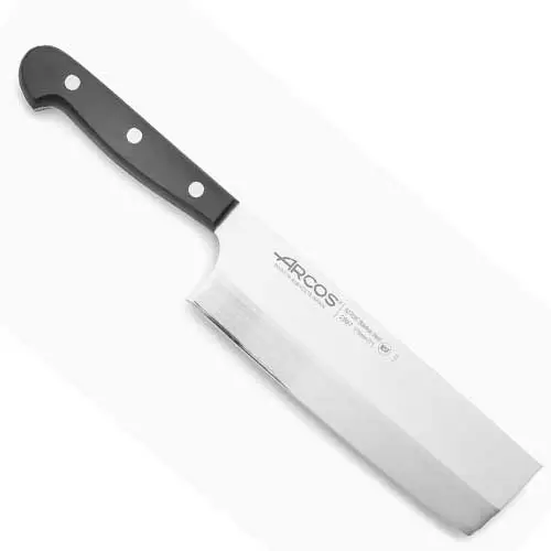 Arcos Universal Usuba 17,5 cm, acero inoxidable sin dureza declarada, 290 g, mango de acero inoxidable, 26,49€.