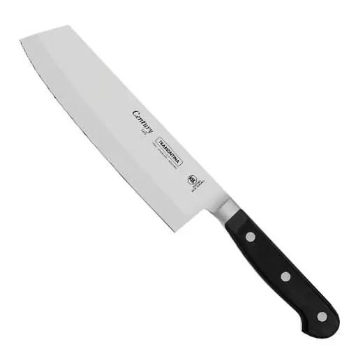 Tramontina Century NSF Usuba 18 cm, acero inoxidable forjado 55-58 HRC, 235 g, mango de policarbonato con fibra de vidrio, 49,99€.
